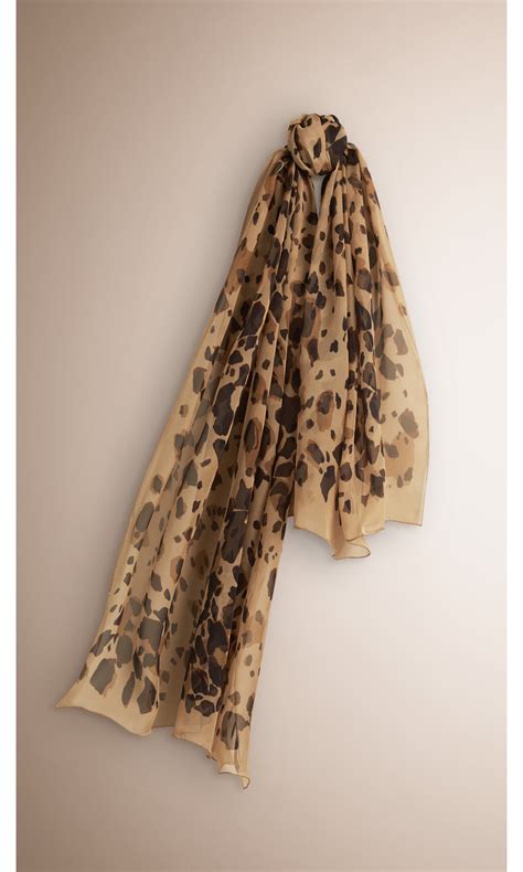 burberry animal print silk georgette scarf|Burberry animal.